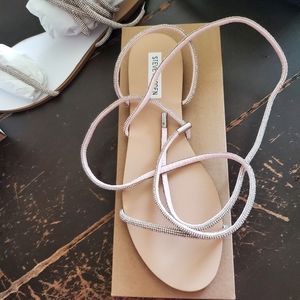 Steve Madden silver twirl rhinestone sandal